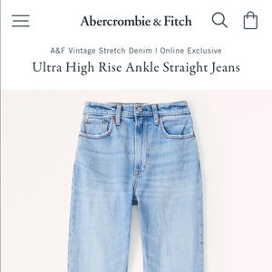 Abercrombie & Fitch Ultra High Rise Ankle Straight Jean